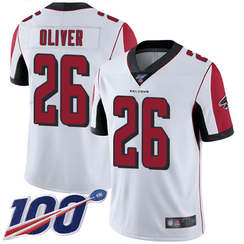 Atlanta Falcons Limited White Men Isaiah Oliver Road Jersey NFL Football #26 100th Season Vapor Untouchable->women nfl jersey->Women Jersey
